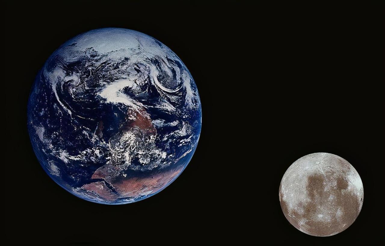 月球上看地球真实图片（月球离地球最近的距离是36万千米）